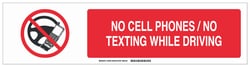 Brady™ Aluminum Safety Sign: NO CELL PHONES / NO TEXTING WHILE DRIVING