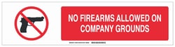 Brady™ Aluminum Safety Sign: NO FIREARMS ALLOWED ON COMPANY GROUNDS