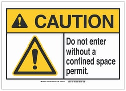 Brady Fiberglass Security, Admittance CCTV Sign: DO NOT ENTER WITHOUT A CONFINED SPACE PERMIT. 14 x 10 in. | Buy Online | Brady&trade; | Fisher Scientific