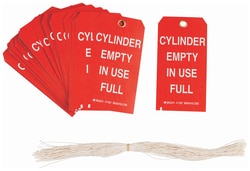 Brady™ Cardstock Cylinder Status Tags: CYLINDER EMPTY IN USE FULL
