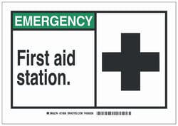 Brady&trade;&nbsp;Polystyrene First Aid, Eyewash & Medical Sign: FIRST AID STATION