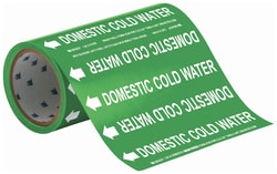 Brady™ Roll Form Pipe Marker: DOMESTIC COLD WATER