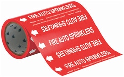 Brady™ Roll Form Pipe Marker: FIRE AUTO SPRINKLERS