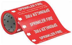 Brady™ Roll Form Pipe Marker: SPRINKLER FIRE