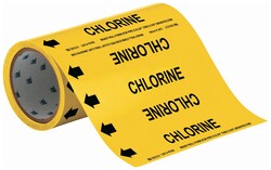 Brady™ Roll Form Pipe Marker: CHLORINE