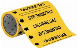 Brady™ Roll Form Pipe Marker: CHLORINE GAS
