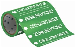 Brady™ Roll Form Pipe Marker: CIRCULATING WATER