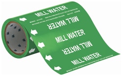 Brady™ Roll Form Pipe Marker: MILL WATER