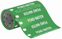 Brady™ Roll Form Pipe Marker: POND WATER