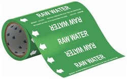 Brady™ Roll Form Pipe Marker: RAW WATER