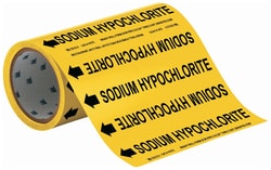 Brady™ Roll Form Pipe Marker: SODIUM HYPOCHLORITE