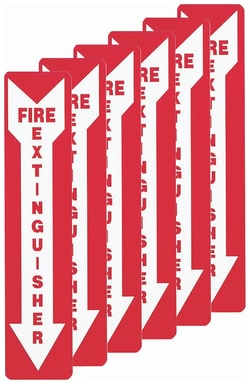 Brady™ Adhesive Polyester Sign: FIRE EXTINGUISHER, value pack