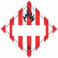 Brady DOT Vehicle Placards: (Flammable picto w/ blank box and red/white