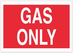 Brady™ Polyester Caution Sign: GAS ONLY