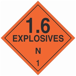 Brady&trade;&nbsp;DOT Vehicle Placards: 1.6 EXPLOSIVE N 1