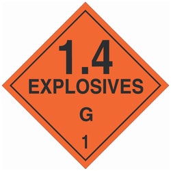 Brady DOT Vehicle Placards: EXPLOSIVE 1.4G:Mailing and Shipping Products:Shipping