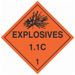 Brady DOT Vehicle Placards: EXPLOSIVE 1.1C:Mailing and Shipping Products:Shipping