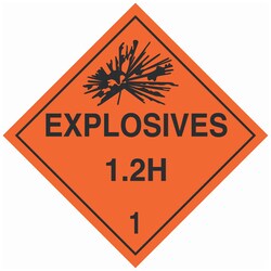 Brady DOT Vehicle Placards: EXPLOSIVE 1.2H Polycoated Tagstock | Buy Online | Brady&trade; | Fisher Scientific