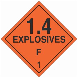 Brady DOT Vehicle Placards: EXPLOSIVE 1.4F Polycoated Tagstock | Buy Online | Brady&trade; | Fisher Scientific