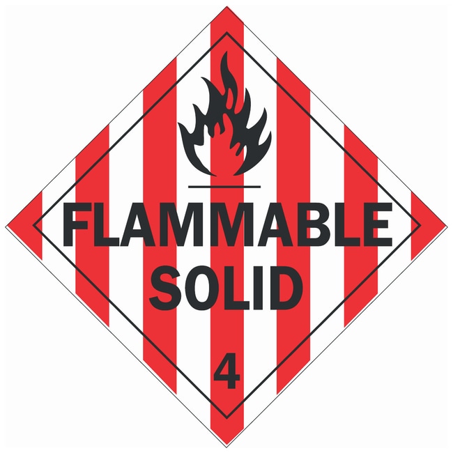 Brady Dot Vehicle Placards Flammable Solid 4 Material Premium