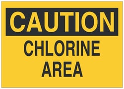 Brady Polyester Caution Sign: CHLORINE AREA 14 x 10 in. | Buy Online | Brady&trade; | Fisher Scientific