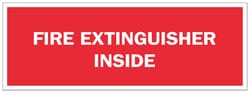 Brady&trade;&nbsp;Fiberglass Fire Extinguisher Sign: FIRE EXTINGUISHER INSIDE, White on Red
