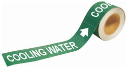 Brady Self-Sticking Pipe Marker Labels: COOLING WATER 8 x 1 in. (W x H) | Buy Online | Brady™ | Fisher Scientific