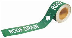 Brady™ Self-Sticking Pipe Marker Labels: ROOF DRAIN