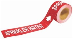 Brady Self-Sticking Pipe Marker Labels: SPRINKLER WATER Size: W x H: 20.3