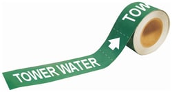 Brady Self-Sticking Pipe Marker Labels: TOWER WATER 8 x 1 in. (W x H) | Buy Online | Brady&trade; | Fisher Scientific