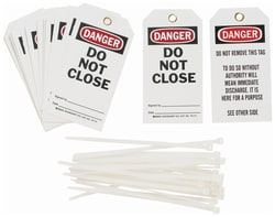 Brady™ Polyester Tag: DANGER DO NOT CLOSE SIGNED BY: DATE: