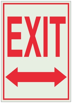 Brady™ Polyester Adhesive BradyGlo™ Exit & Entrance Sign: EXIT, double arrow