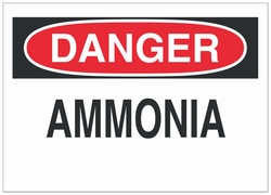 Brady™ Aluminum Danger Sign: AMMONIA