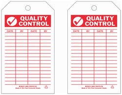 Brady™ Polyester Tag: QUALITY CONTROL