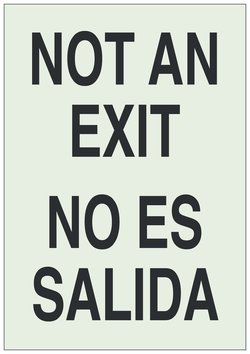 Brady&trade;&nbsp;Polyester BradyGlo&trade; Exit & Entrance Sign: NOT AN EXIT/NO ES SALIDA