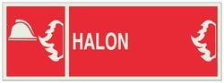 Brady&trade;&nbsp;Polyester Polystyrene BradyGlo&trade; Warning Sign: HALON