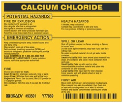 Brady™ Hazardous Material Label: CALCIUM CHLORIDE