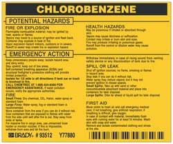 Brady™ Hazardous Material Label: CHLOROBENZENE