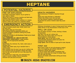 Brady™ Hazardous Material Label: HEPTANE