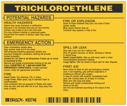 Brady™ Hazardous Material Label: TRICHLOROETHYLENE