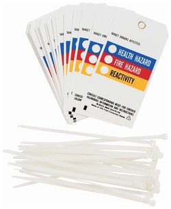 Brady&trade;&nbsp;Two-Sided Polyester Tag: TARGET ORGANS AFFECTED HEALTH HAZARD: FIRE HAZARD: REACTIVITY: CONSULT CORRESPONDING MSDS FOR FURTHER HAZARDOUS INFORMATION AND ISNTRUCTIONS