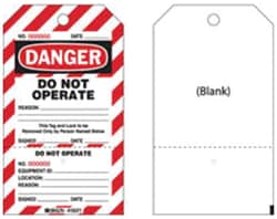 Brady&trade;&nbsp;Paper Cardstock Tag: DANGER DO NOT OPERATE etc