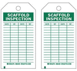 Brady™ Polyester Tag: SCAFFOLD INSPECTION DATE: BY: DATE: BY: