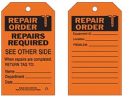 Brady&trade;&nbsp;Paper Cardstock Tag: REPAIR ORDER