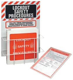 Brady Lockout Procedure Station with Binder 25 Forms PVC-coated polystyrene;