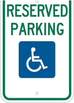 Brady B-959 Federal Handicap Parking Sign: RESERVED PARKING Legend: RESERVED