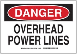 Brady&trade;&nbsp;Signs: DANGER: OVERHEAD POWER LINES