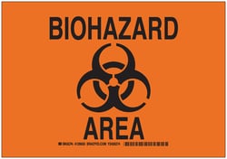 Brady Biohazard Identification Signs: Biohazard Area:Facility Safety and