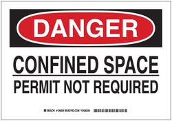 Brady&trade;&nbsp;Signs: DANGER: CONFINED SPACE PERMIT NOT REQUIRED
