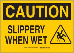 Brady™ Signs: CAUTION: SLIPPERY WHEN WET (W/PICTO)